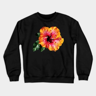 Hibiscus - Orange and Red Hibiscus Crewneck Sweatshirt